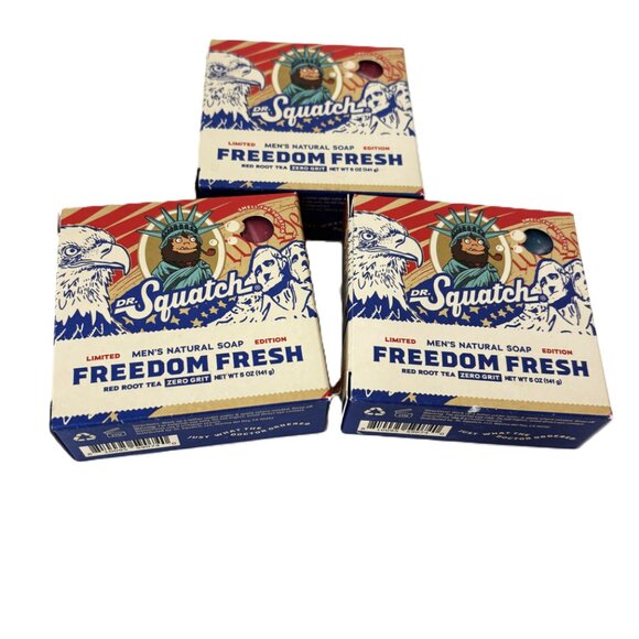 Dr. Squatch Freedom Fresh Limited Edition Men’s Soap New In Box - NWT - Picture 2 of 7